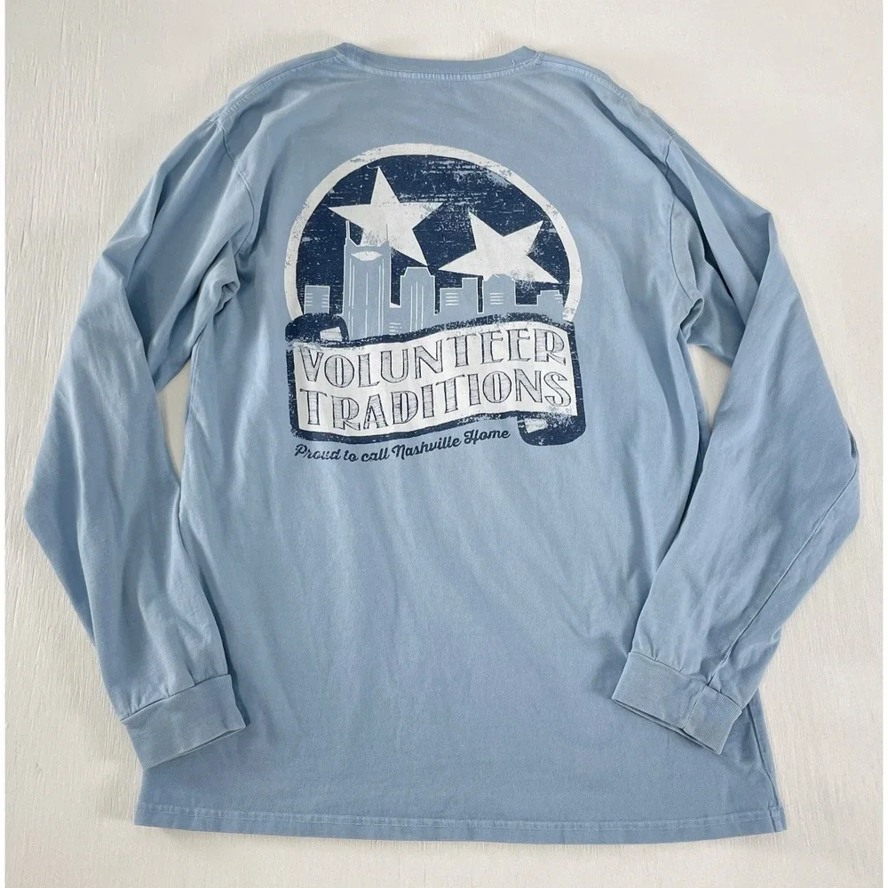 Volunteer Traditions Pocket Long‎ sleeve T-Shirt Tri Star TENNESSEE size M Read